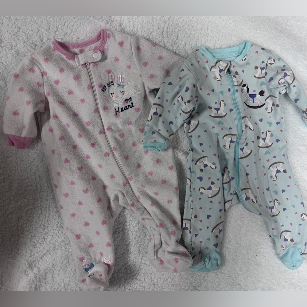 Baby Girl Bunny and Horse One Pieces.